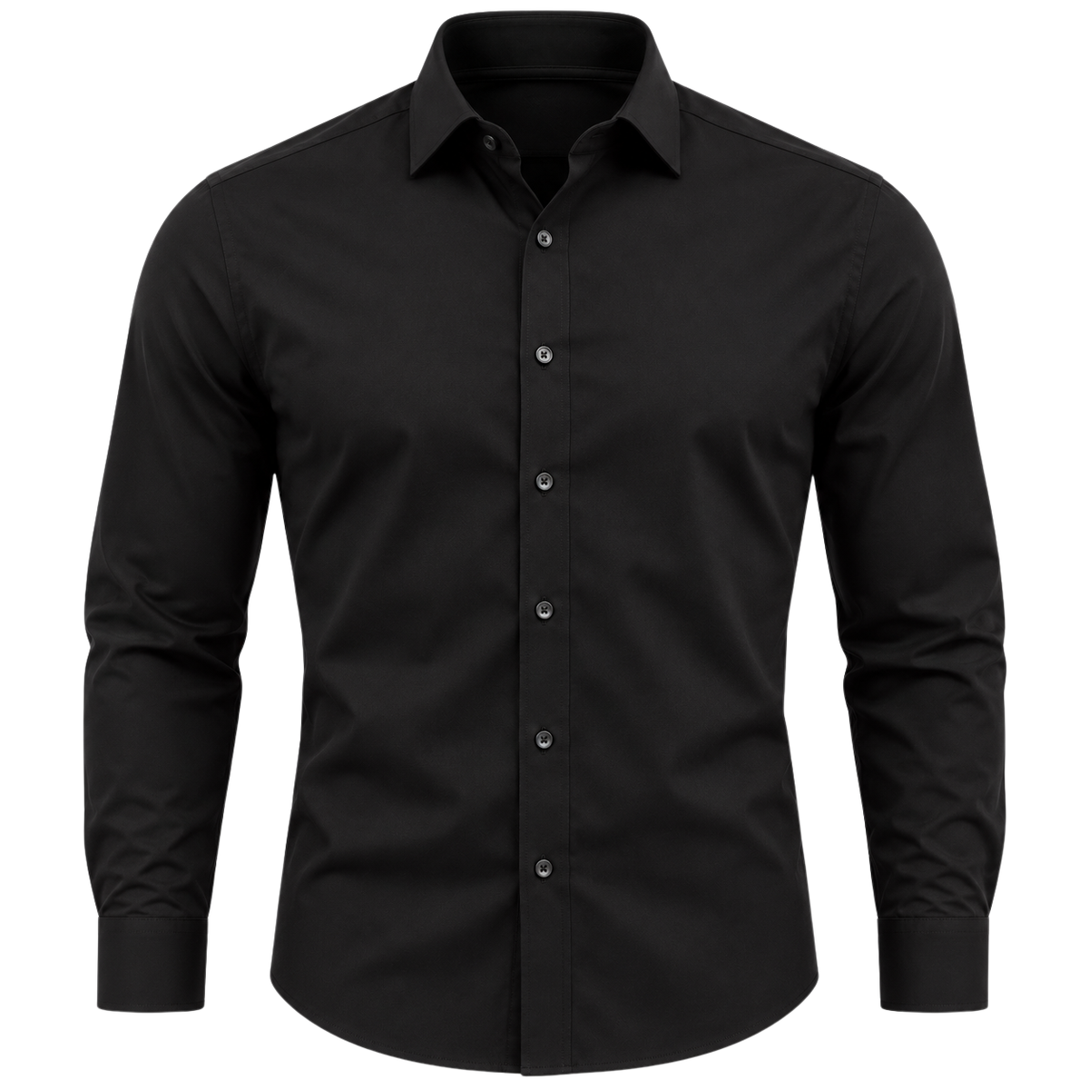 Black Tailored Premium Cotton Dress Shirt | Norvell Brane